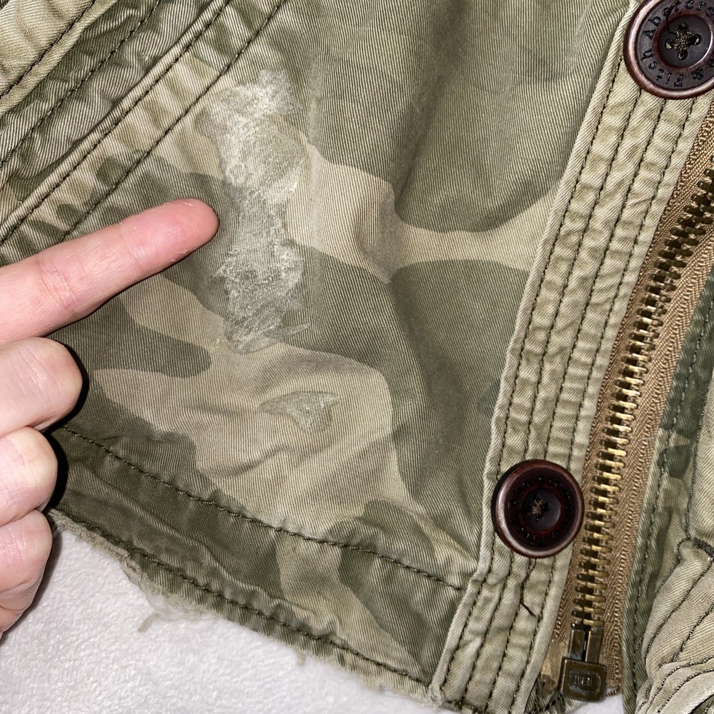 Abercrombie Fitch Sentinel Jacket Mens M Large Athletic Fit Green Camo Military - Picture 5 of 16